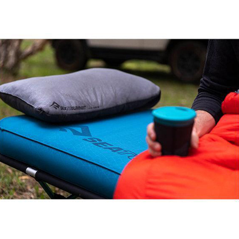 The Sea to Summit FoamCore Camping and Travel Pillow - Navy Blue / Regular - Travel Essentials