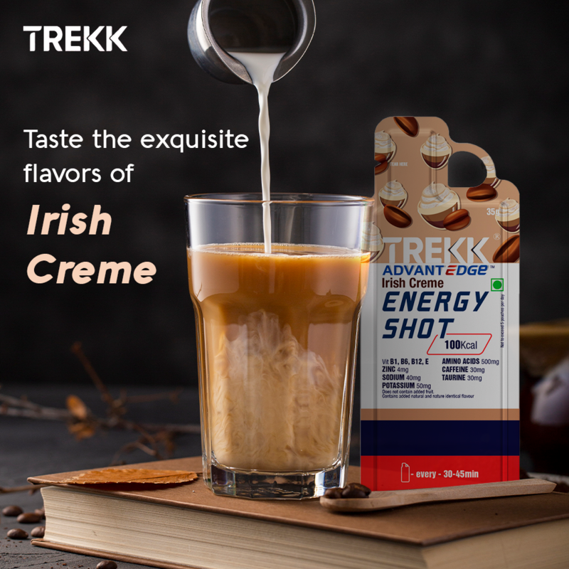 Trekk Nutrition Advantage Irish Creme Energy Shot Gel 35g - Pack of 20 - Energy Gels
