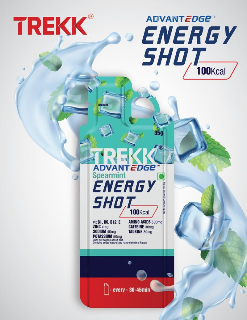 Trekk Nutrition Advantage Spearmint Energy Shot Gel 35g - Pack of 20 - Energy Gels