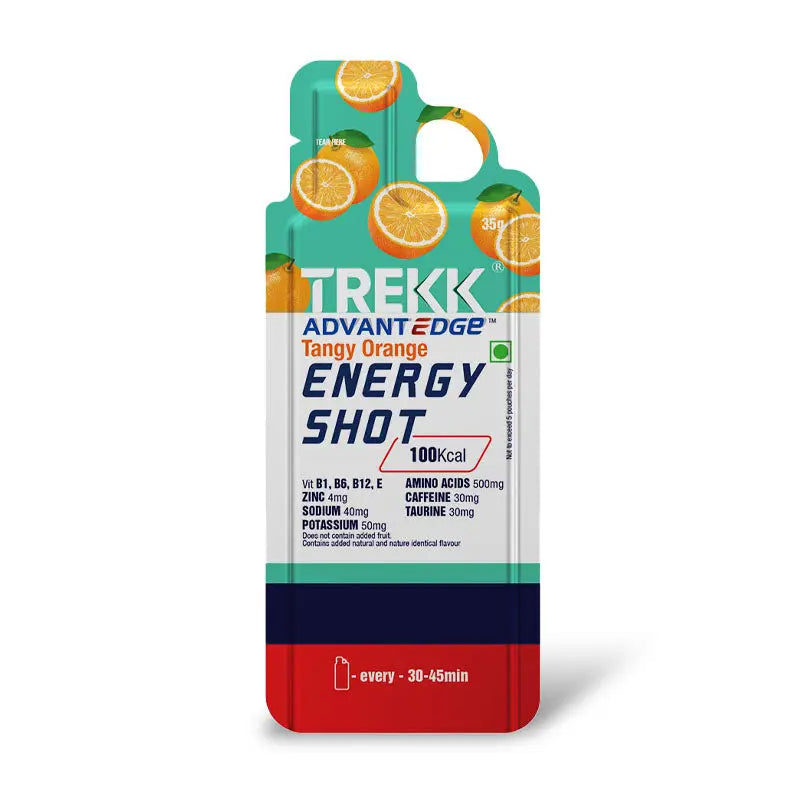 Trekk Nutrition Advantage Tangy Orange Energy Shot Gel 35g - Pack of 20 - Energy Gels