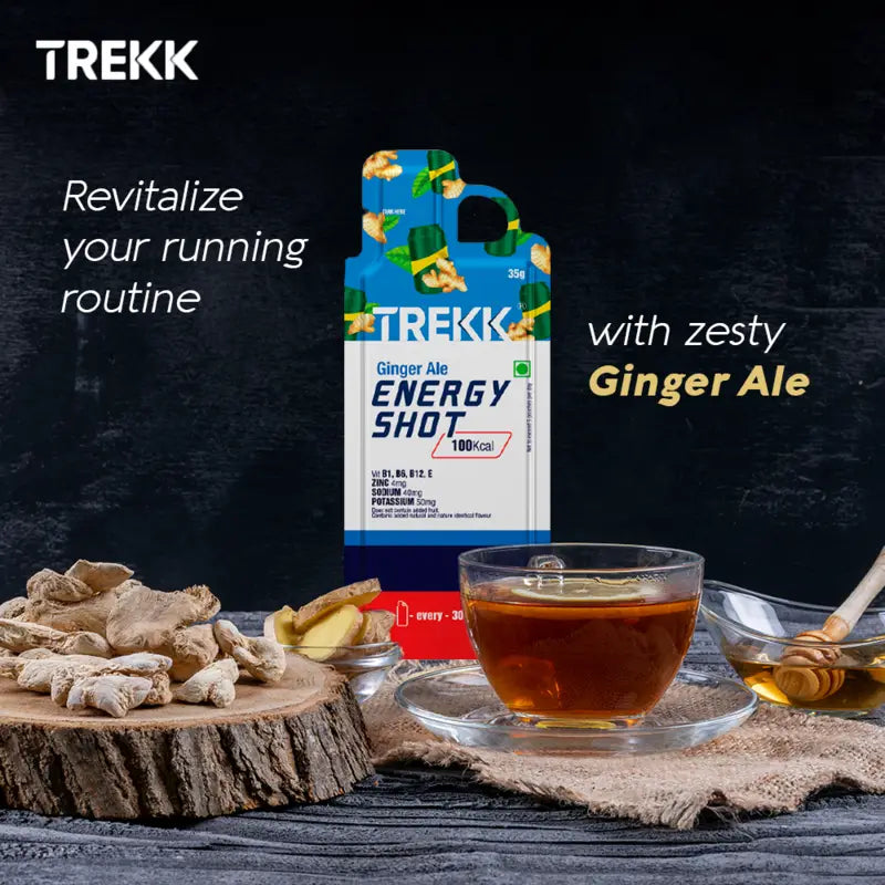 Trekk Nutrition Ginger Ale Energy Shot Gel 35g - Pack of 20 - Energy Gels