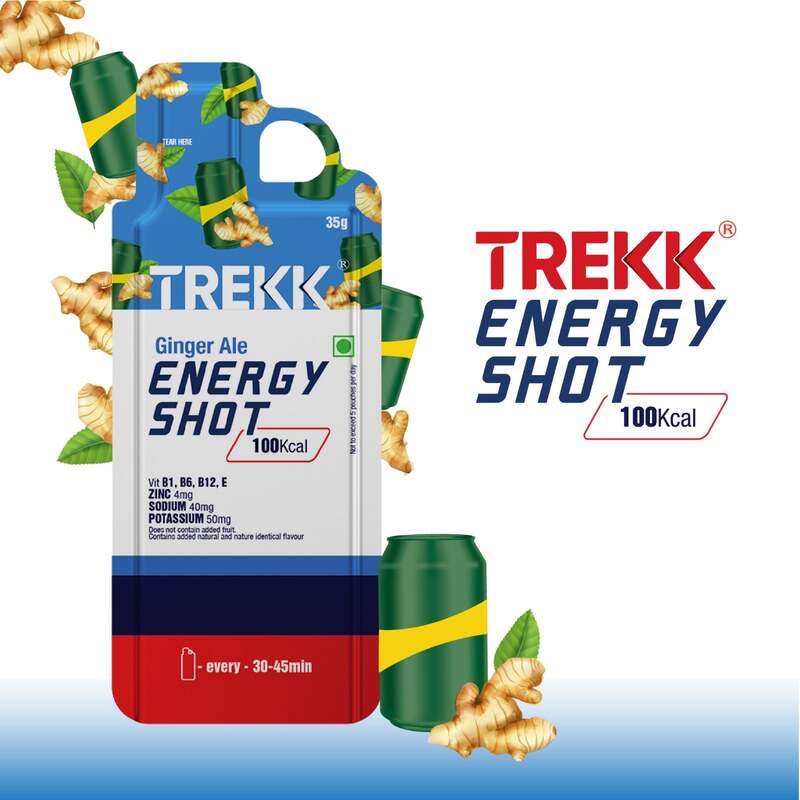 Trekk Nutrition Ginger Ale Energy Shot Gel 35g - Pack of 20 - Energy Gels