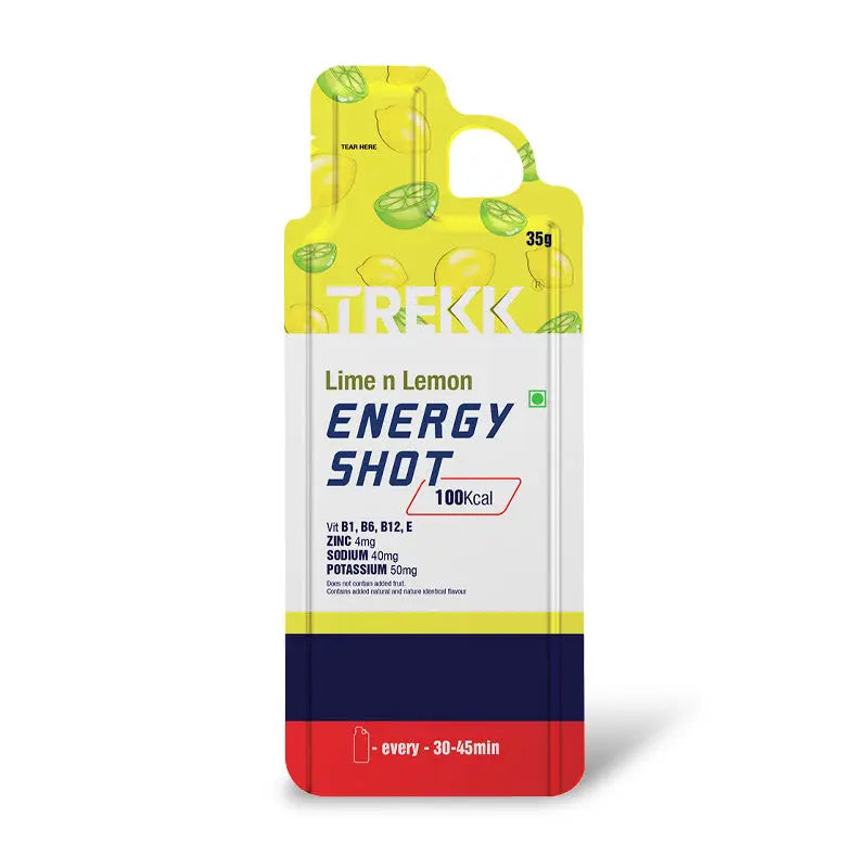 Trekk Nutrition Lime & Lemon Energy Shot Gel 35g - Pack of 20 - Energy Gels