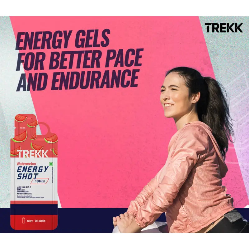 Trekk Nutrition Watermelon Energy Shot Gel 35g - Pack of 20 - Energy Gels