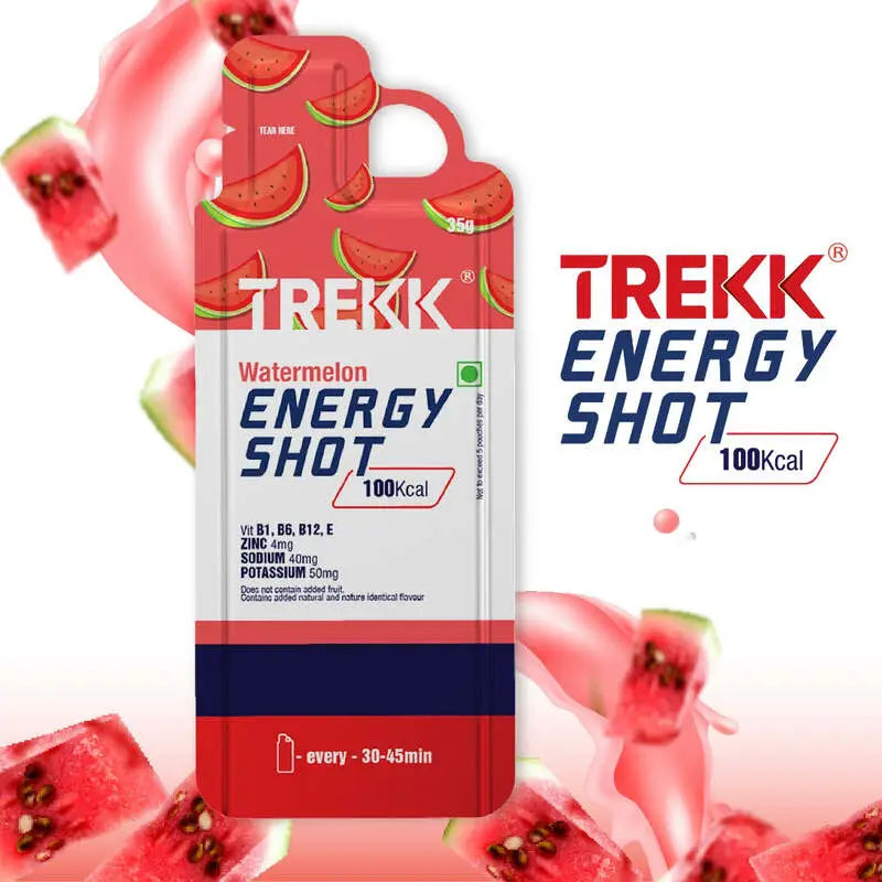 Trekk Nutrition Watermelon Energy Shot Gel 35g - Pack of 20 - Energy Gels