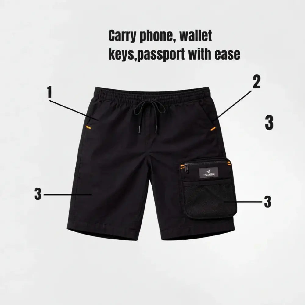 Trekmonk Men’s Grid Alpha Shorts – Lightweight Outdoor & Travel Shorts