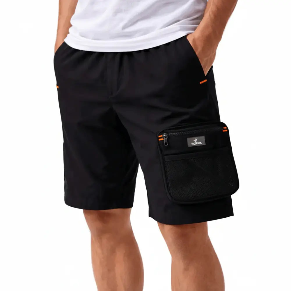 Trekmonk Men’s Grid Alpha Shorts – Lightweight Outdoor & Travel Shorts - Black / M