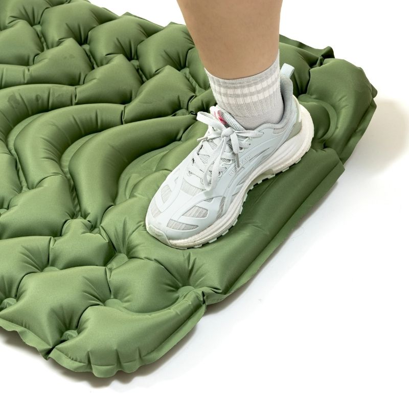 Tripole AirNest-Inflatable Portable Camping Mat Built-in Foot Pump & Pillow - Green / One Person - Sleeping Bags