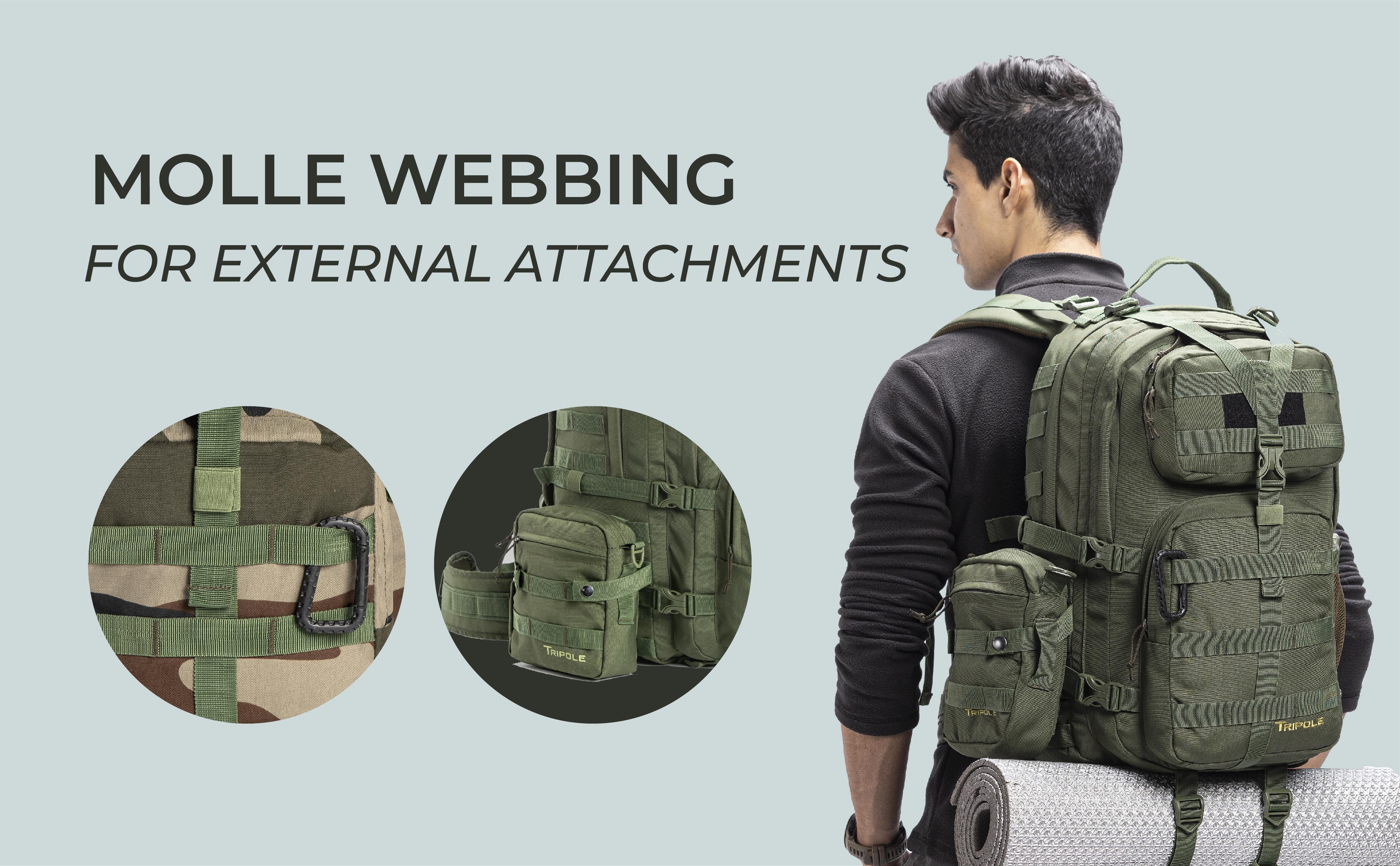 Tripole Alfa 45 Litre Military Tactical Backpack with Sling Bag - Rucksacks and Backpacks