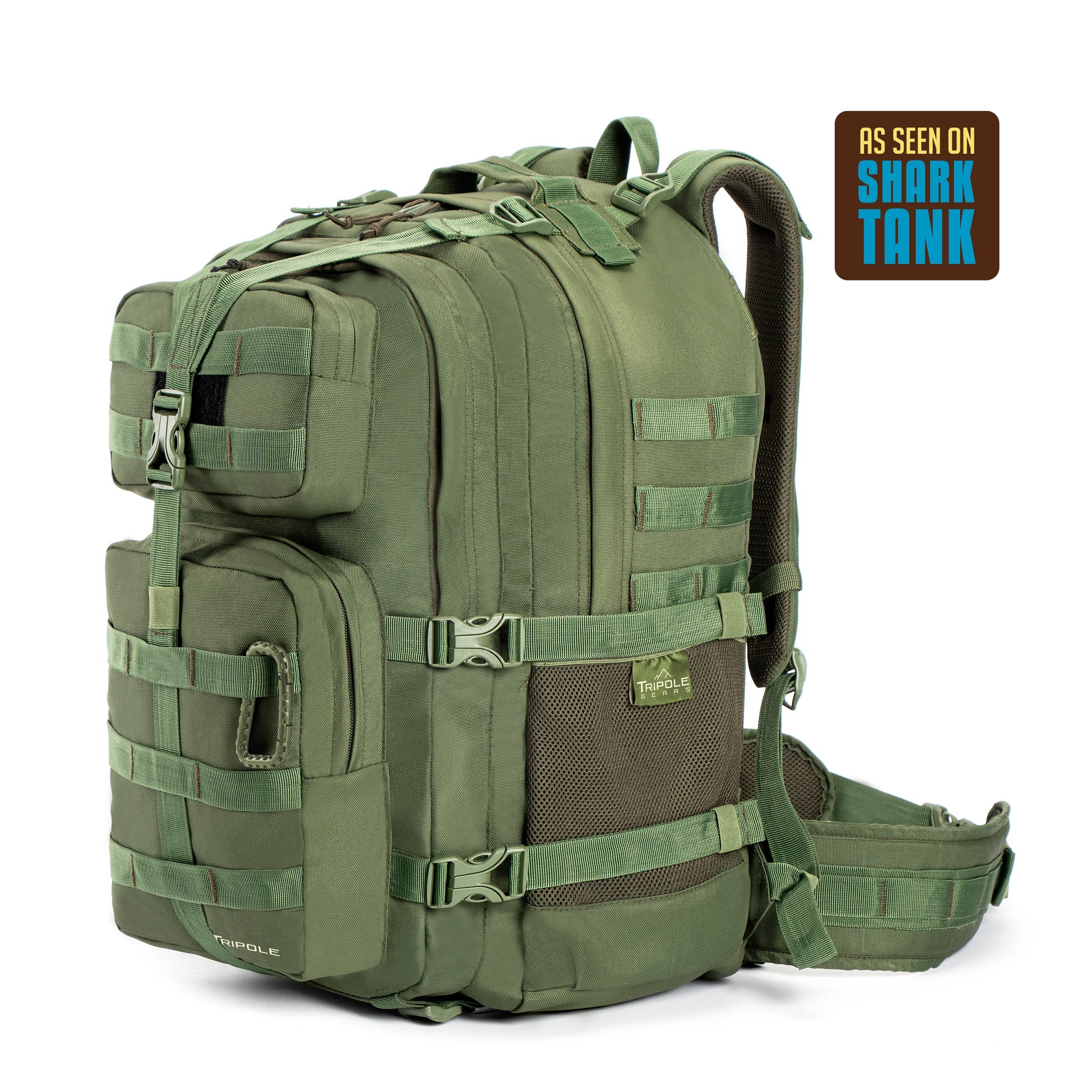 Tripole Alfa 45 Litre Military Tactical Backpack with Sling Bag - Army / 45 Litres - Rucksacks and Backpacks