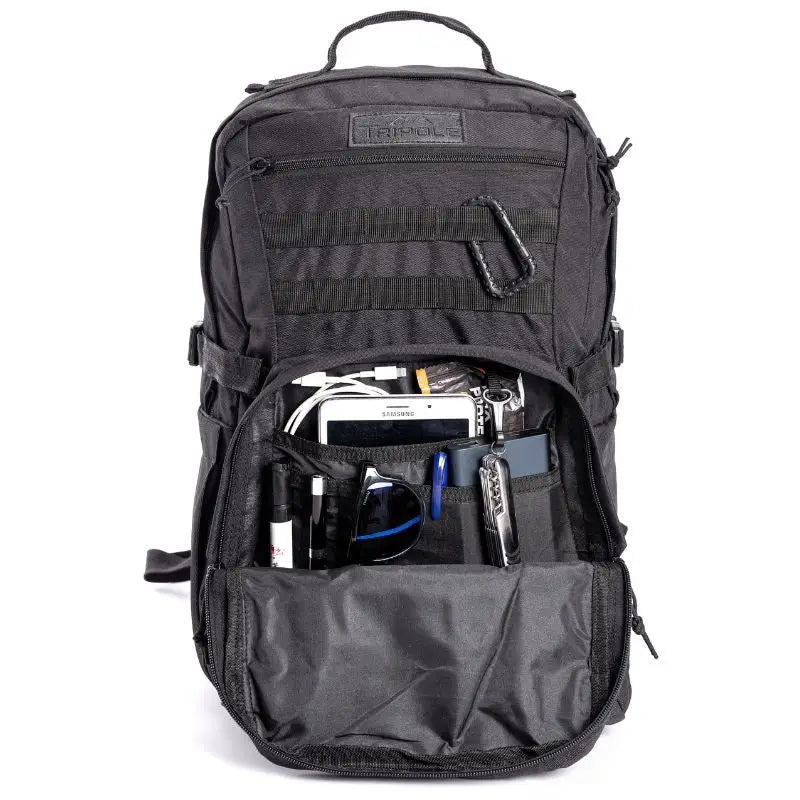 Tripole Captain 25 Litre Tactical Backpack with Molle Webbing and Carabineer - Rucksacks and Backpacks