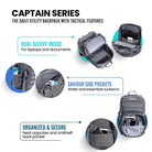 Tripole Captain 25 Litre Tactical Backpack with Molle Webbing and Carabineer - Rucksacks and Backpacks