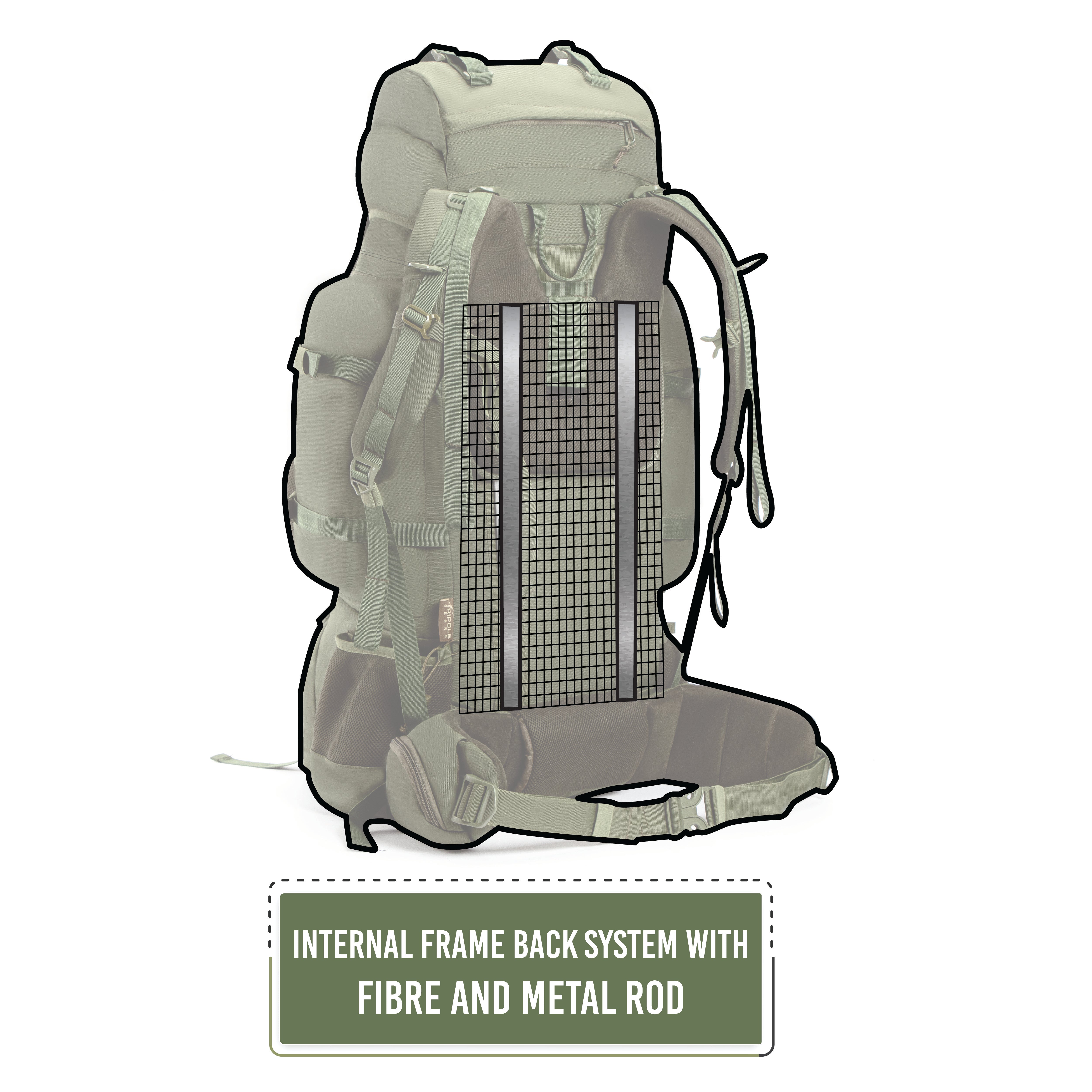 Tripole Colonel Internal Frame 95 Liters Rucksack with Detachable Daypack & Rain Cover - Rucksacks and Backpacks