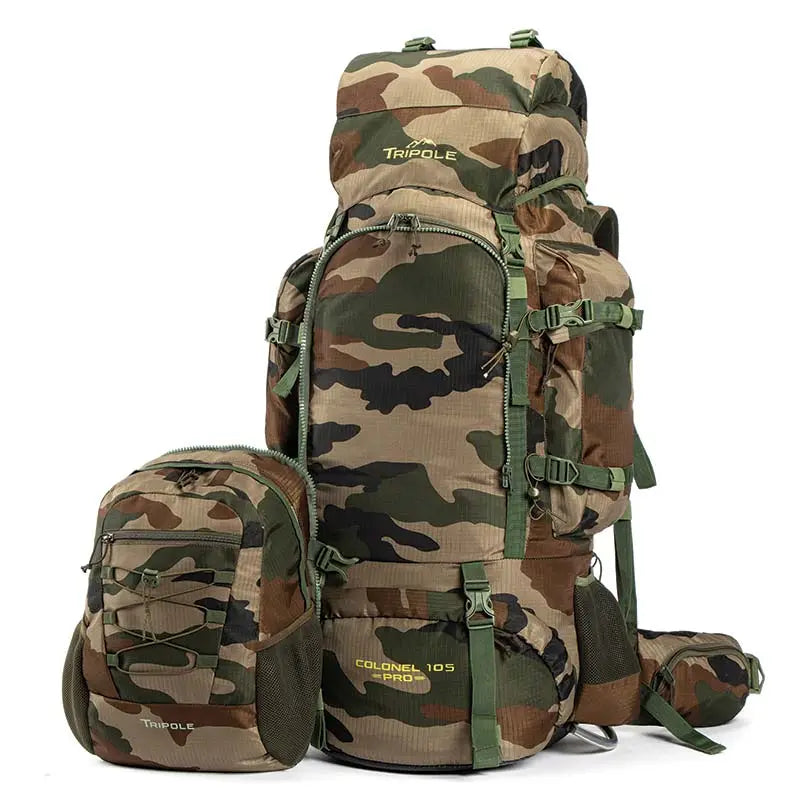 Tripole Colonel Pro Metal Frame Rucksack Front Opening with Detachable Bag and Cover-90 L - Rucksacks and Backpacks