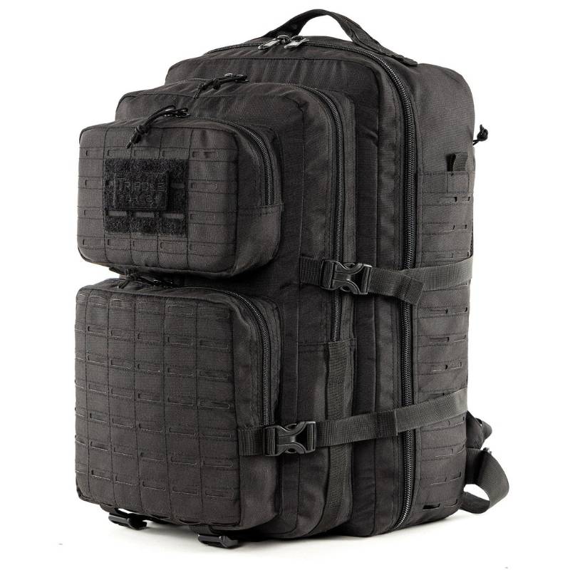 Tripole Force Plus Tactical Army 50 Litre Bag & Backpack with Laser-cut Molle - Black / 50 Liters - Rucksacks