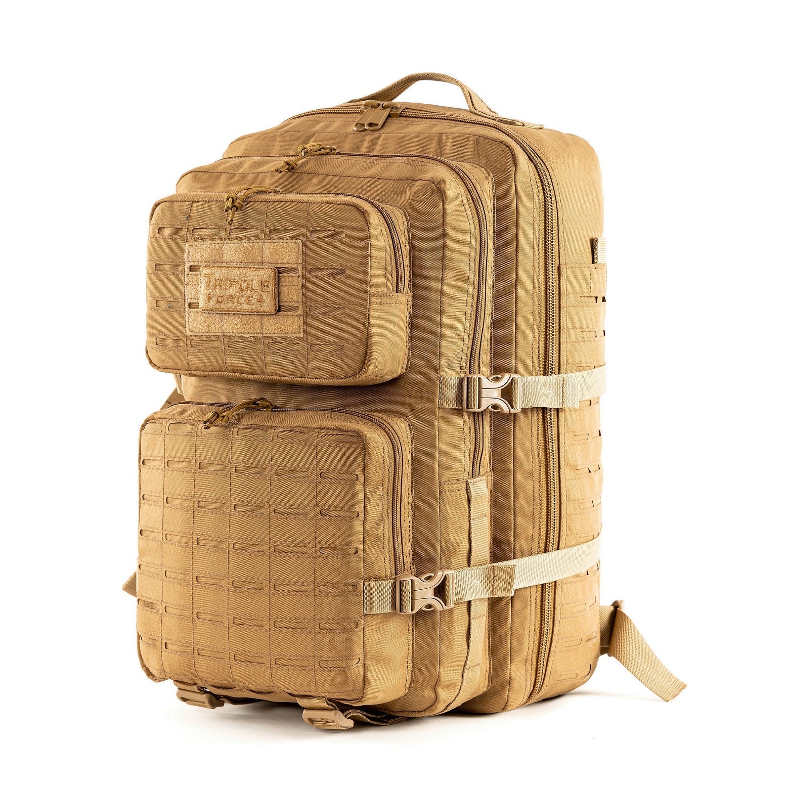Tripole Force Plus Tactical Army 50 Litre Bag & Backpack with Laser-cut Molle - Khaki / 50 Liters - Rucksacks