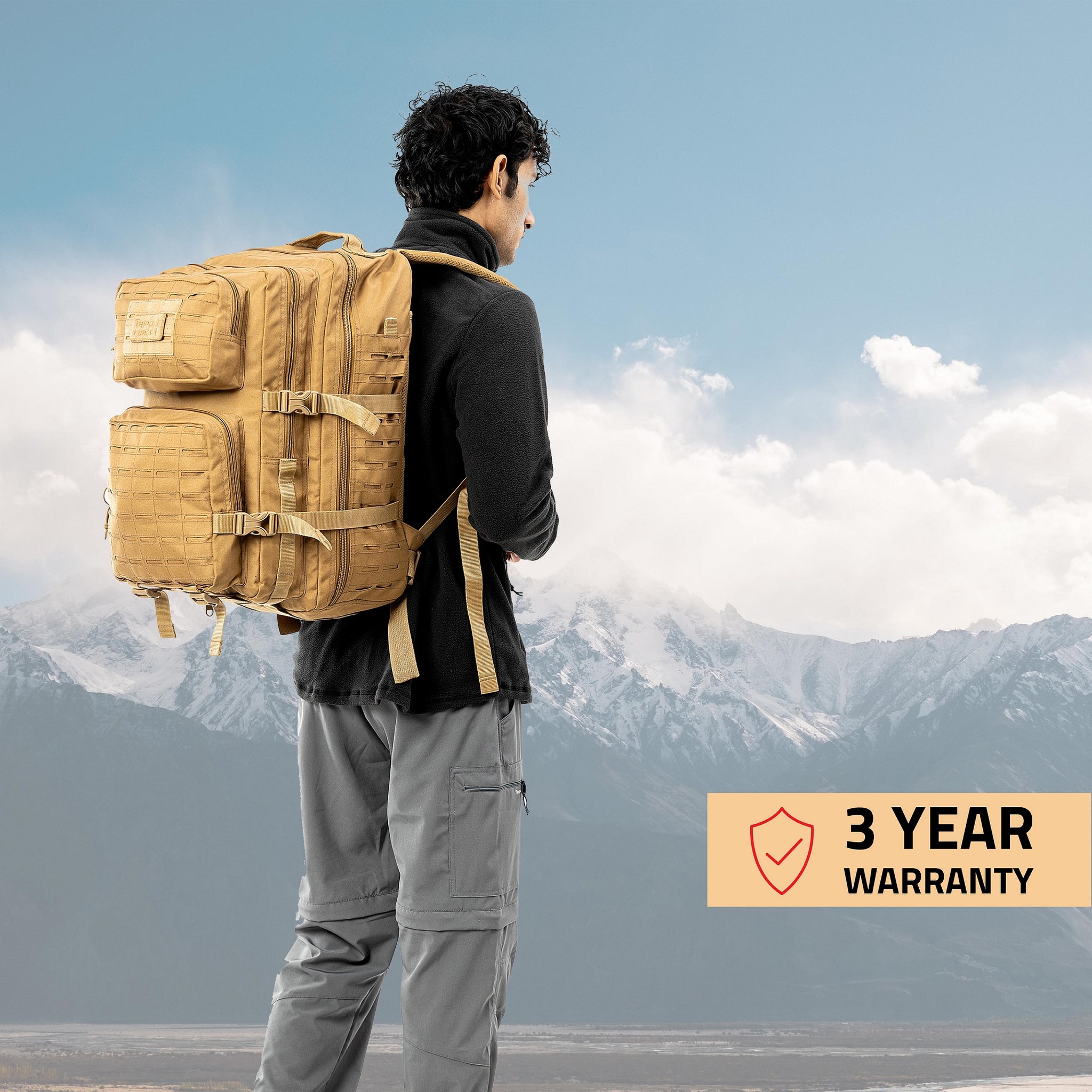 Tripole Force Plus Tactical Army 50 Litre Bag & Backpack with Laser-cut Molle - Rucksacks and Backpacks