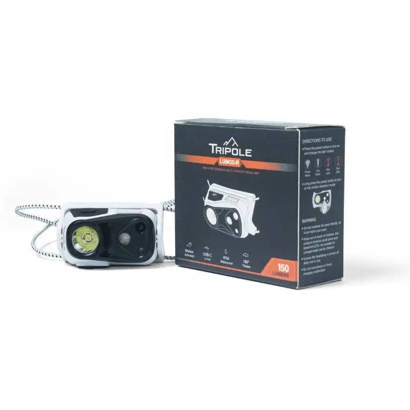 Tripole Lumos-R Head Torch and Head Lamp - White / One Size - Travel Essentials