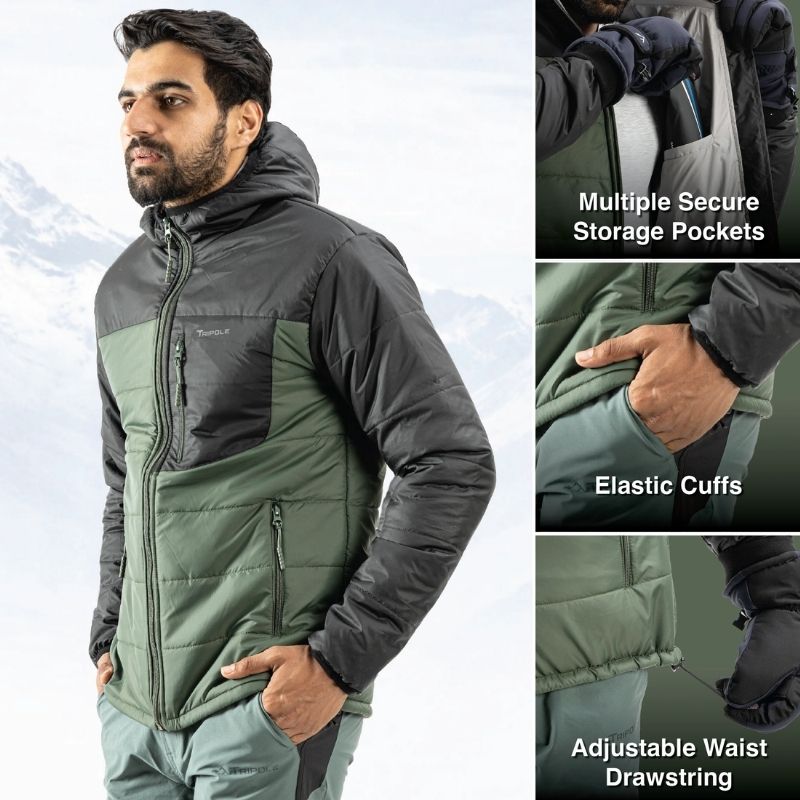Tripole Men’s Boreal Winter and Snow Jacket for Trekking Hiking & Travel Insulated Minus 5 Degree Comfort - Winter