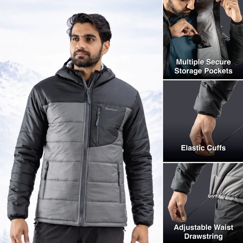 Tripole Men’s Boreal Winter and Snow Jacket for Trekking Hiking & Travel Insulated Minus 5 Degree Comfort - Winter
