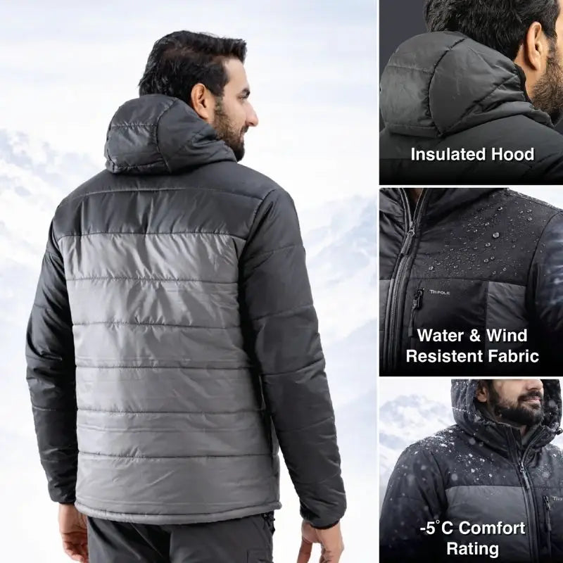 Tripole Men’s Boreal Winter and Snow Jacket for Trekking Hiking & Travel Insulated Minus 5 Degree Comfort - Winter