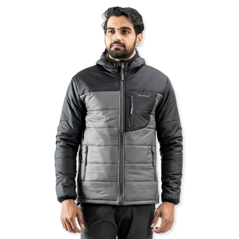 Tripole Men’s Boreal Winter and Snow Jacket for Trekking Hiking & Travel Insulated Minus 5 Degree Comfort - Grey / S