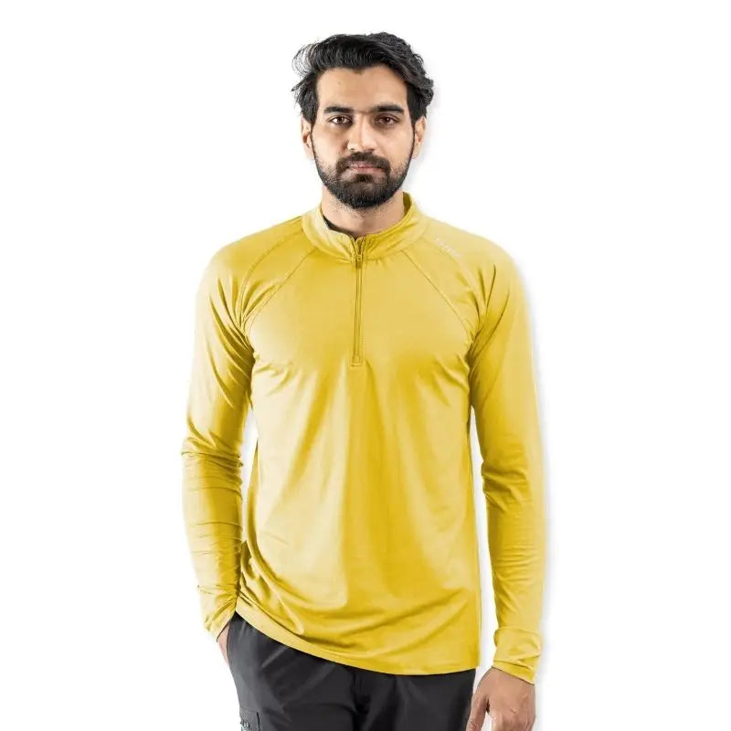 Tripole Men’s Full Sleeve Hiking and Trekking T-Shirt & Jersey - Yellow / S - T-shirt