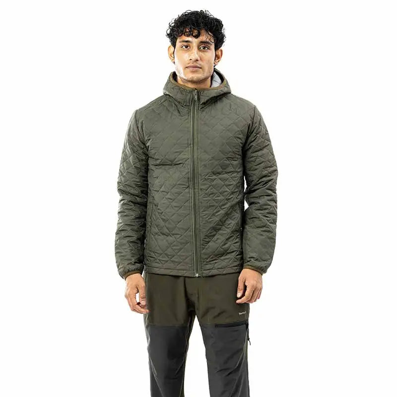 Tripole Men’s Quilted Winter Jacket for Daily Use Hiking and Travelling - Olive-Black / S - Winter Jacket