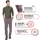 Tripole Men’s Stretchable Pants for Hiking and Trekking with Detachable Lower - Cargos and Pants