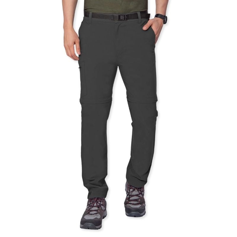 Tripole Men’s Stretchable Pants for Hiking and Trekking with Detachable Lower- Charcoal - Charcoal / S - Cargos