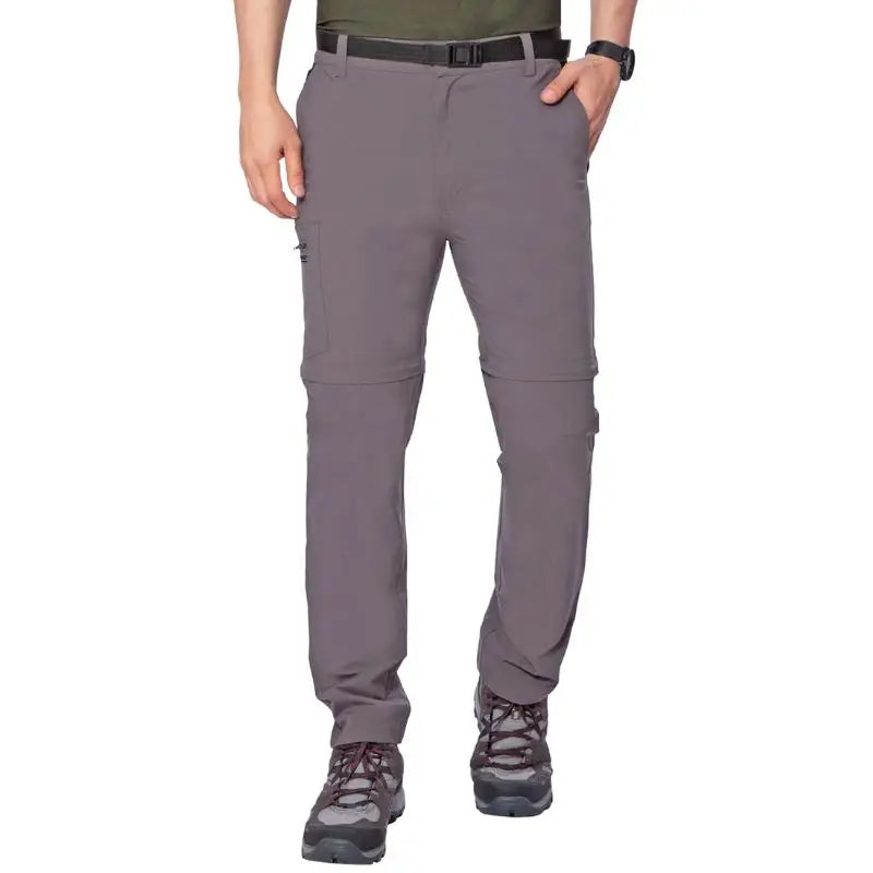 Tripole Men’s Stretchable Pants for Hiking and Trekking with Detachable Lower - Grey / S - Cargos and Pants