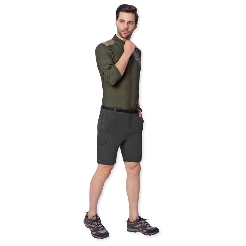 Tripole Men’s Stretchable Pants for Hiking and Trekking with Detachable Lower- Charcoal - Cargos and Pants