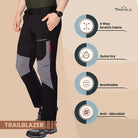 Tripole Men’s Trailblazer Trekking and Hiking Travelling Pants-Multicolor - Cargos and Pants