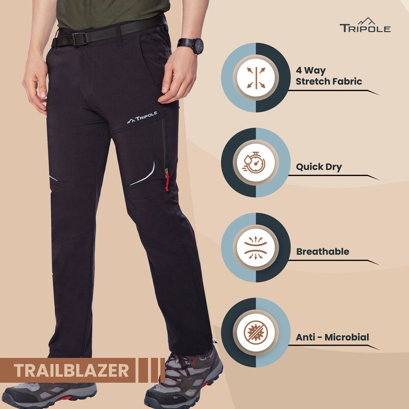 Tripole Men’s Trailblazer Trekking and Hiking Travelling Pants - Cargos and Pants