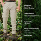 Tripole Men’s Traverse Cargo Pants| Convertible Trekking & Hiking Pants for Travel - Cargos and Pants