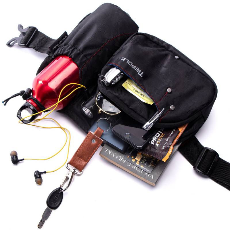 Tripole (Pack of 2) Hydra Waist Pack with Bottle Holder for Running Cycling and Daily Use - Waist Packs