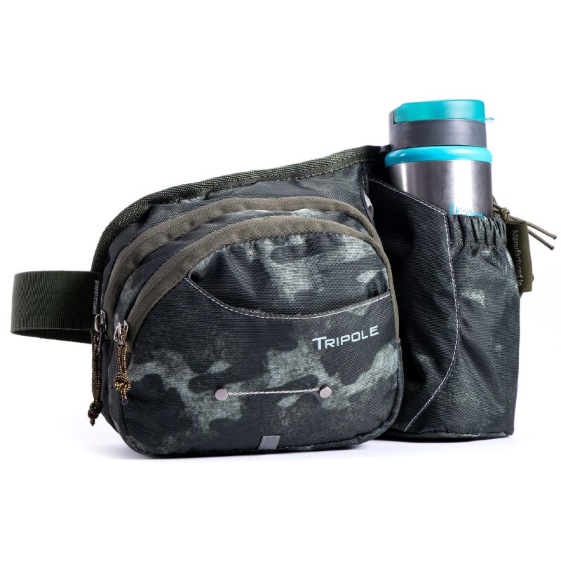 Tripole (Pack of 2) Hydra Waist Pack with Bottle Holder for Running Cycling and Daily Use - Green - Waist Packs