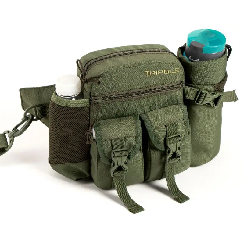 Tripole (Pack of 2) Waist Pack With Detachable Bottle Holder Multi-Utility Waist and Sling Bag - Army - Waist Packs