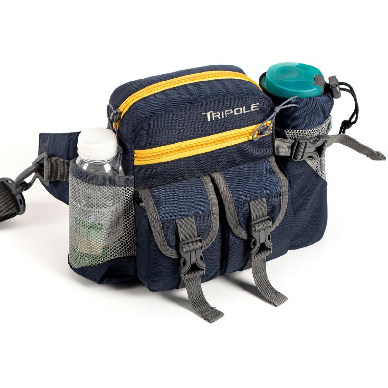 Tripole (Pack of 2) Waist Pack With Detachable Bottle Holder Multi-Utility Waist and Sling Bag - Blue - Waist Packs