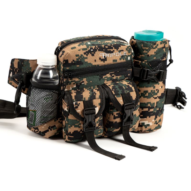 Tripole (Pack of 2) Waist Pack With Detachable Bottle Holder Multi-Utility Waist and Sling Bag - Digital Camouflage
