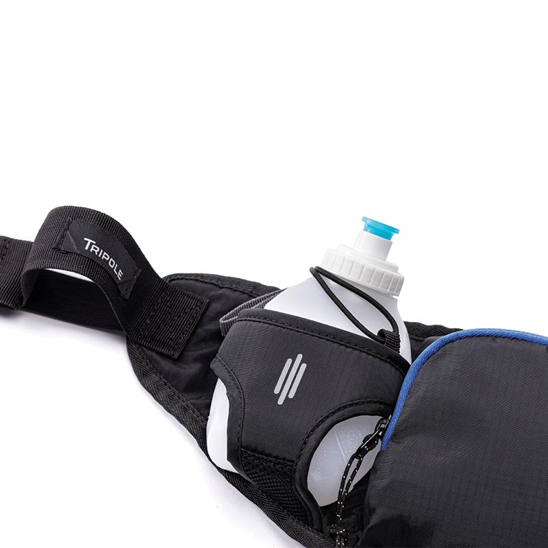Tripole Run aqua Hydration Belt and Waist Pack - Black - Waist Packs