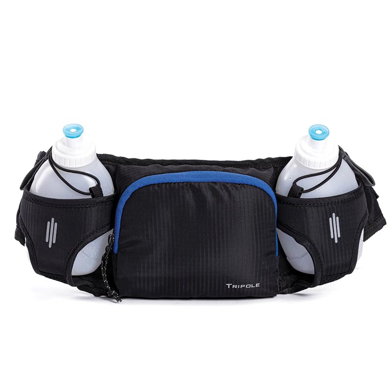 Tripole Run aqua Hydration Belt and Waist Pack - Black - Waist Packs