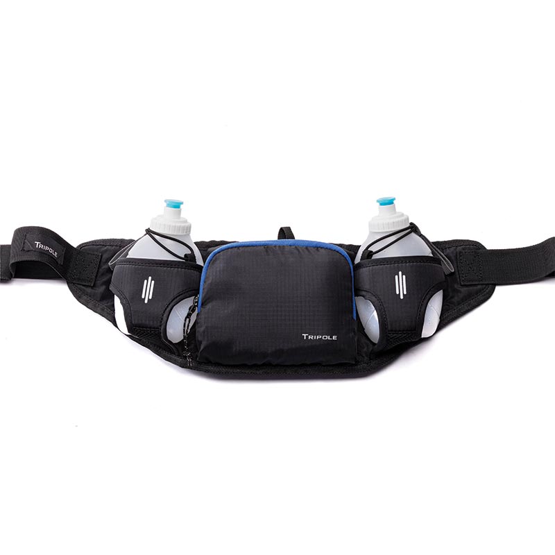 Tripole Run aqua Hydration Belt and Waist Pack - Black - Waist Packs