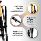 Tripole Trailcore Foldable Trekking and Hiking Pole- Lightweight - Black - Poles