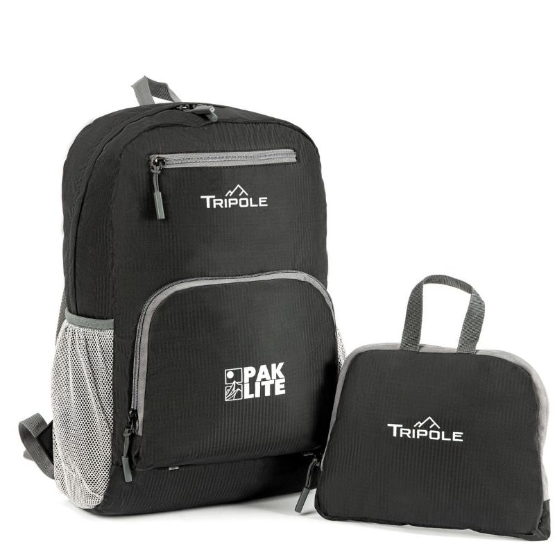 Tripole Unisex 15 Litres Foldable Backpack Lightweight Compact- Pack of 2 - Black / 15 Litres - Rucksacks and Backpacks