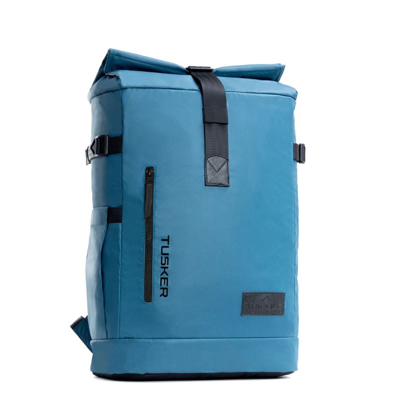 Tripole Unisex 35 Litres Tusker Roll Top Laptop Backpack - Blue / 35 litres - Rucksacks and Backpacks