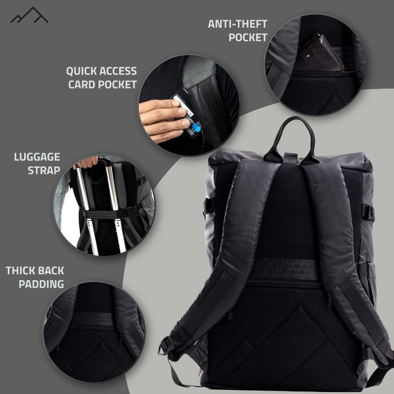 Tripole Unisex 35 Litres Tusker Roll Top Laptop Backpack - Rucksacks and Backpacks