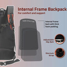 Tripole Unisex Summit 40 Litres Rucksack for Trekking Hiking Backpacking with RainCover Include - Rucksacks