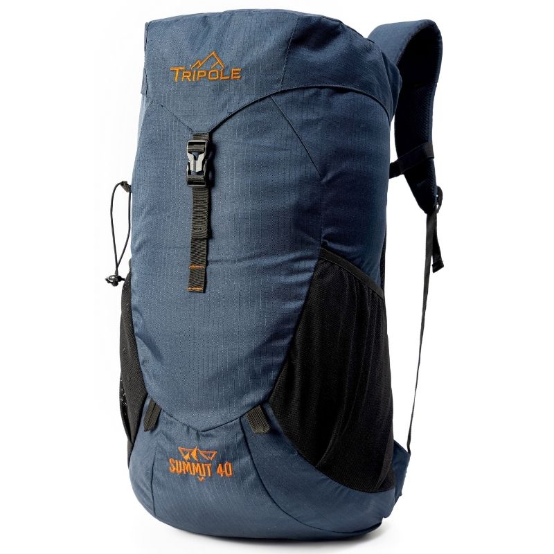 Tripole Unisex Summit 40 Litres Rucksack for Trekking Hiking Backpacking with RainCover Include - Navy Blue / 40 Litres
