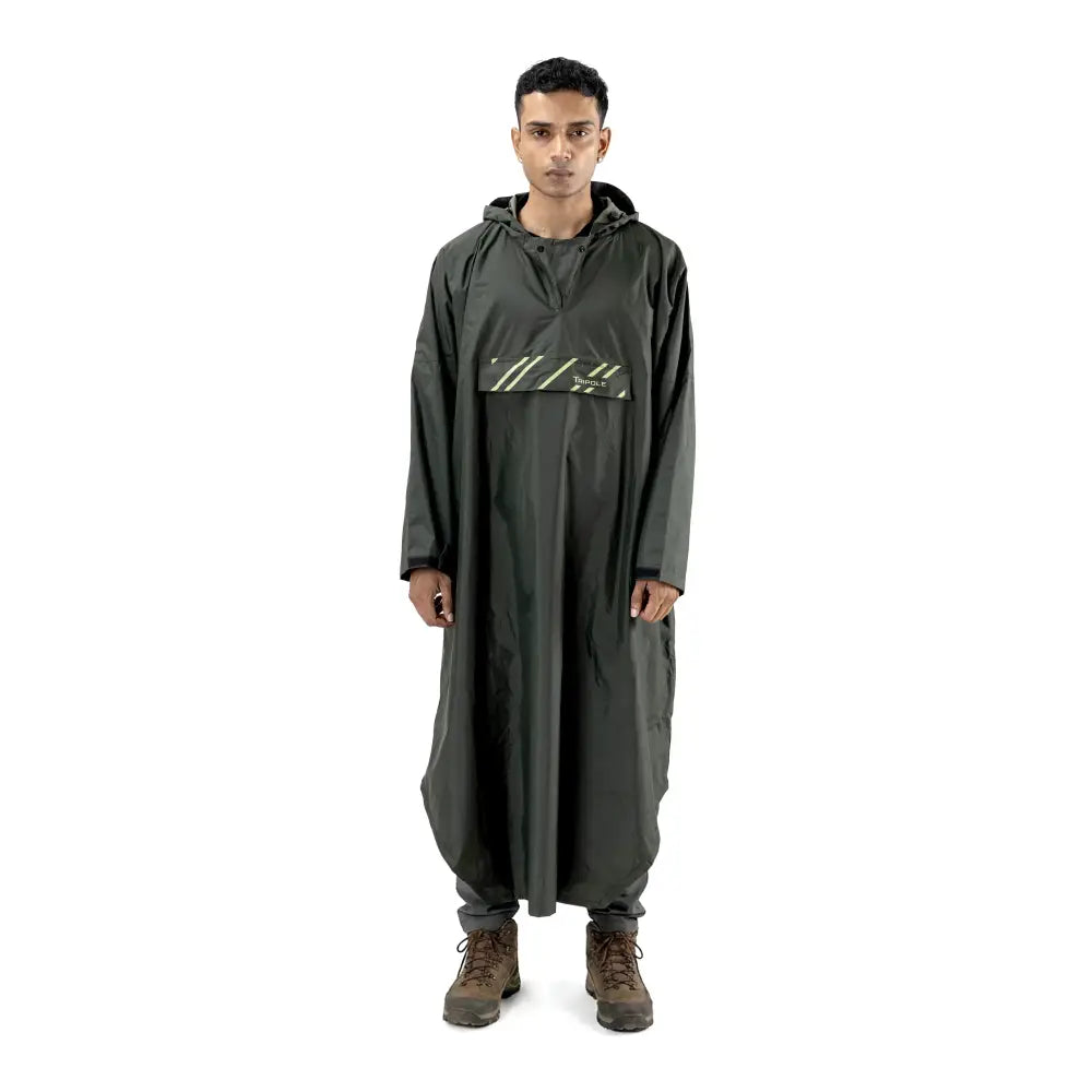 Tripole Unisex Waterproof Rain Poncho for Trekking Hiking & Camping - Black - Poncho
